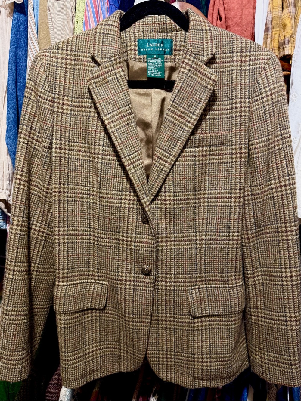 Ralph Lauren Vintage Equestrian Wool Jacket Blazer size 8